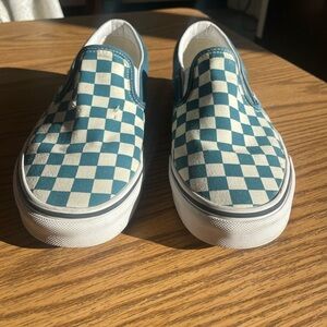 Vans turquoise sneakers checkered